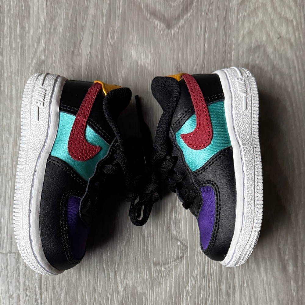 Nike Kids Sneakers in Black, Red, and Teal